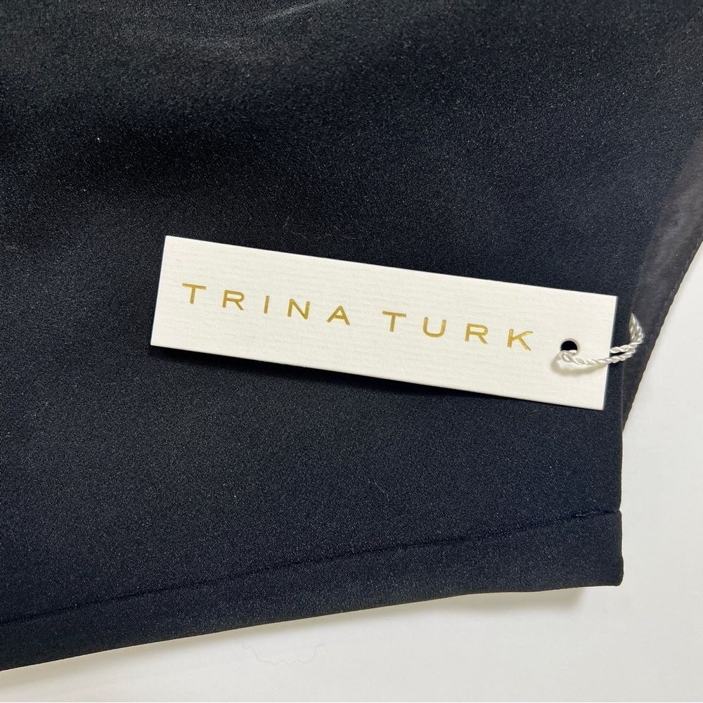 Trina Turk Halter Keyhole Cocktail Party Dress Pleated Shift LBD Black 4 NWT - Picture 6 of 15